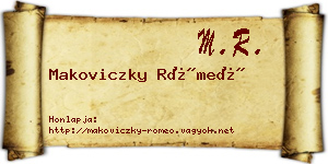Makoviczky Rómeó névjegykártya
